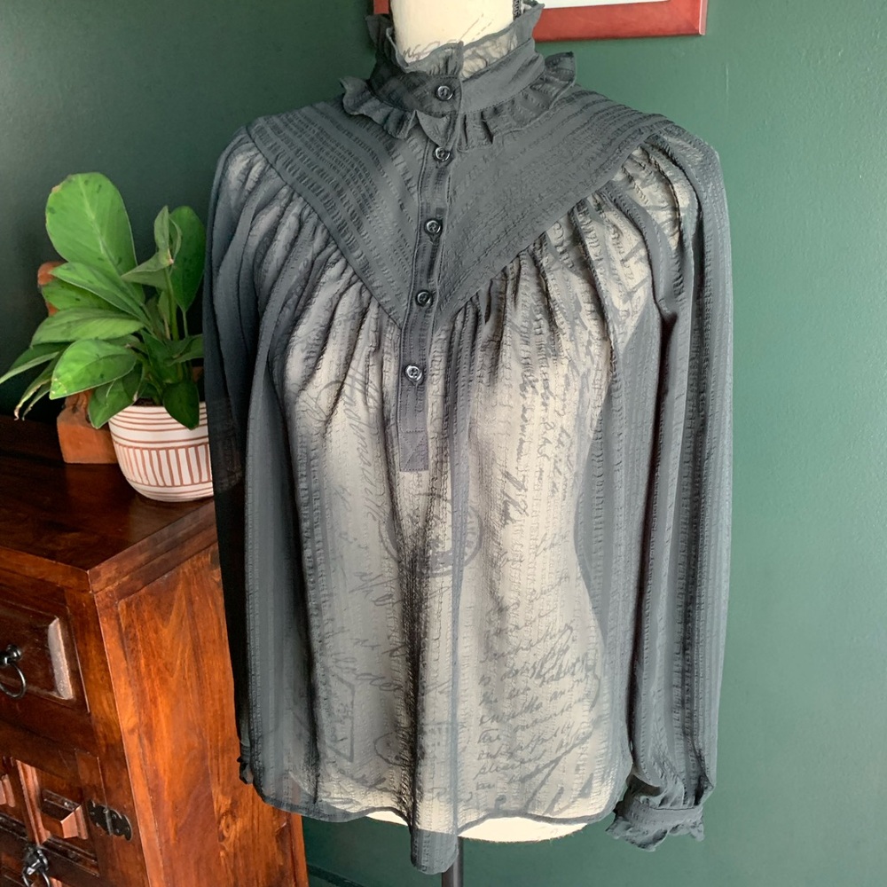 Who What Wear sheer black top Victorian romantic goth